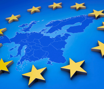 Europa-Karte mit EU-Symbol
