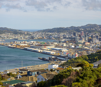 Der Hafen von Wellington in Neuseeland.